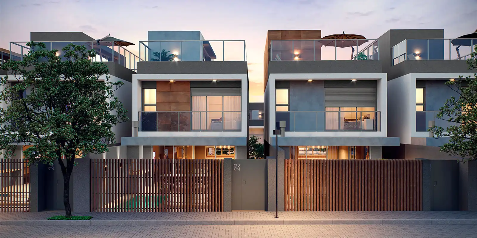 Fachada das Casas Alpha Vert